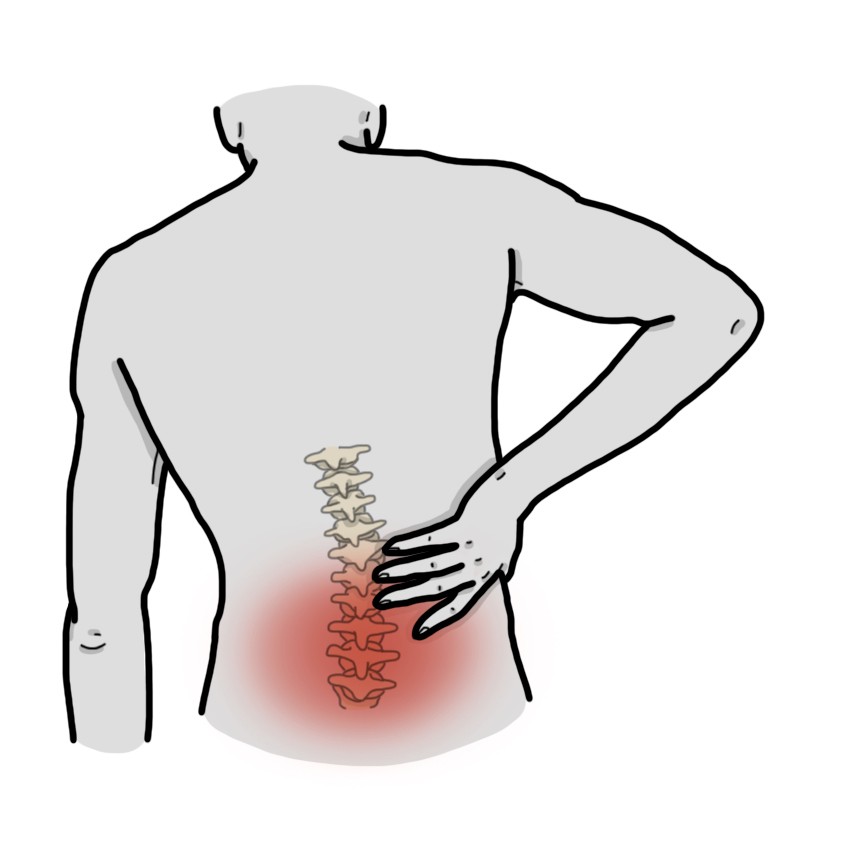 Dorsalgia in inferior part of the spine
