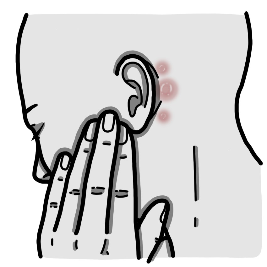 Geschwollene Lymphknoten im Bereich hinter dem Ohr