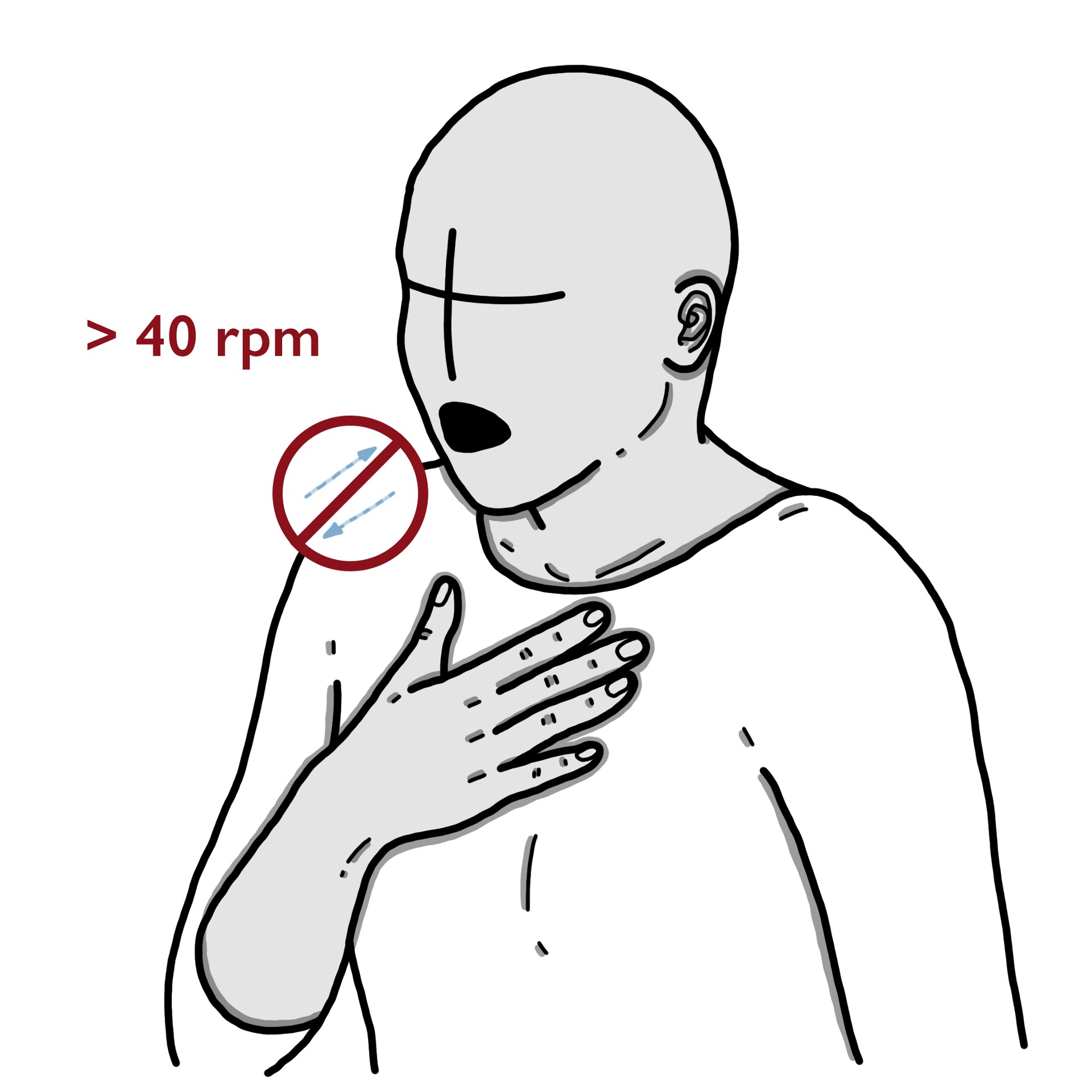 Extremely fast breathing / Extreme tachypnoea