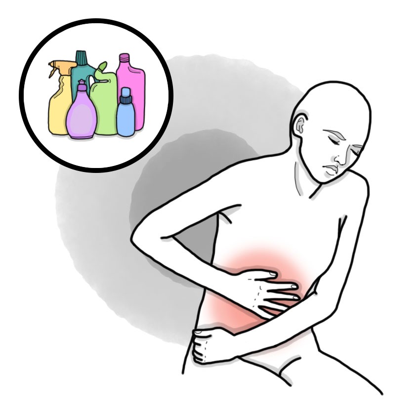 Caustic agent ingestion