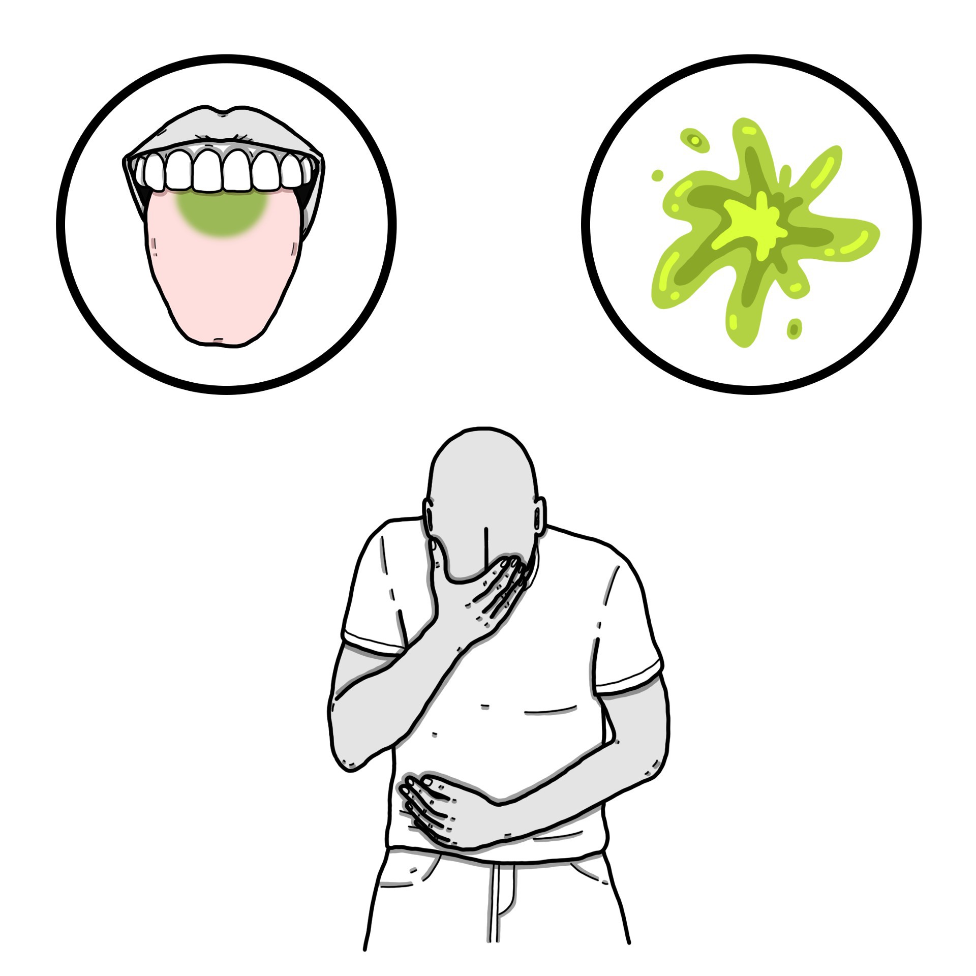 苦味のある胆汁嘔吐